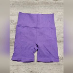Purple High-Waisted Biker Shorts